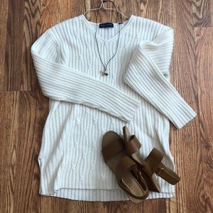 🍃Karen Scott White Long Sleeved Sweater